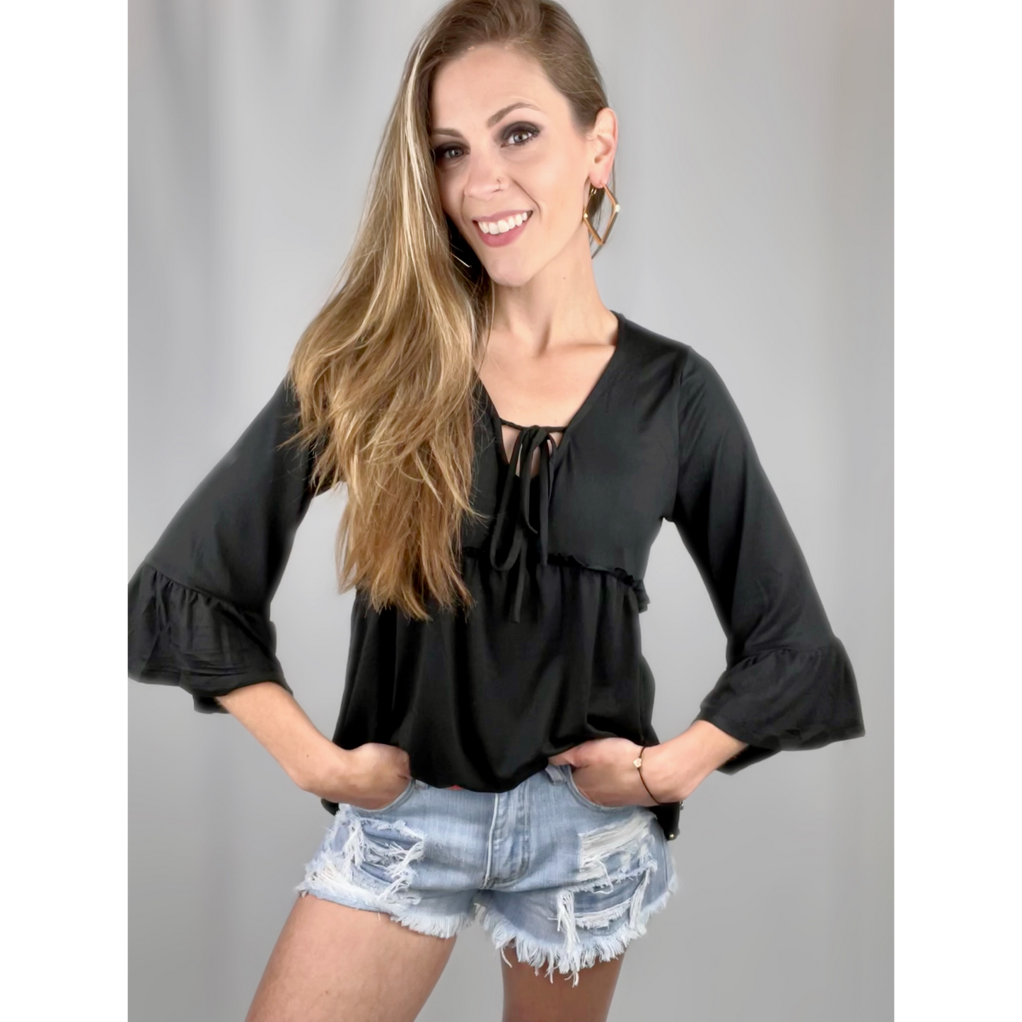 Loose Flare Baby Doll Top - Cassie's Creekside Boutique