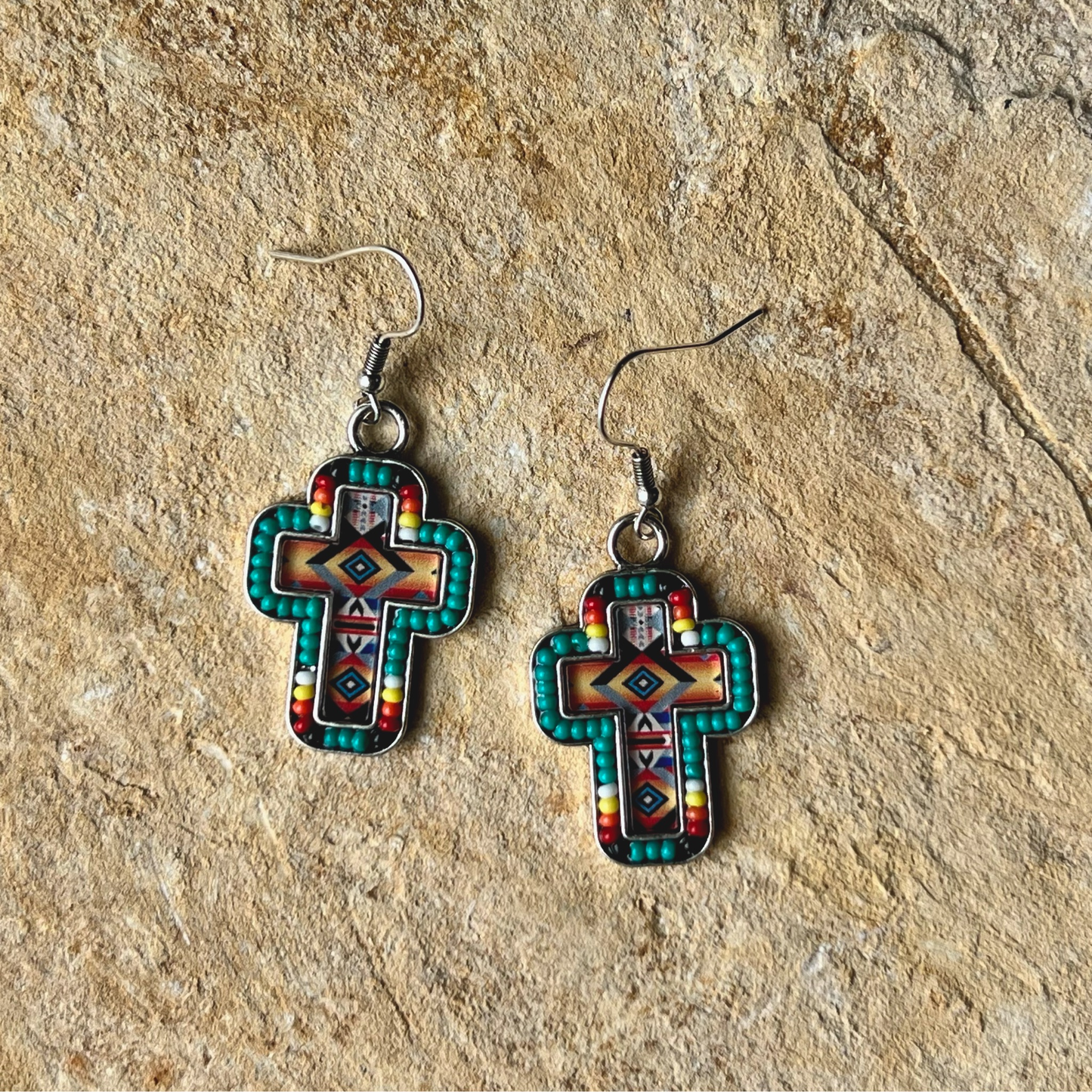 Cross Beaded Charmed Earrings - Cassie's Creekside Boutique