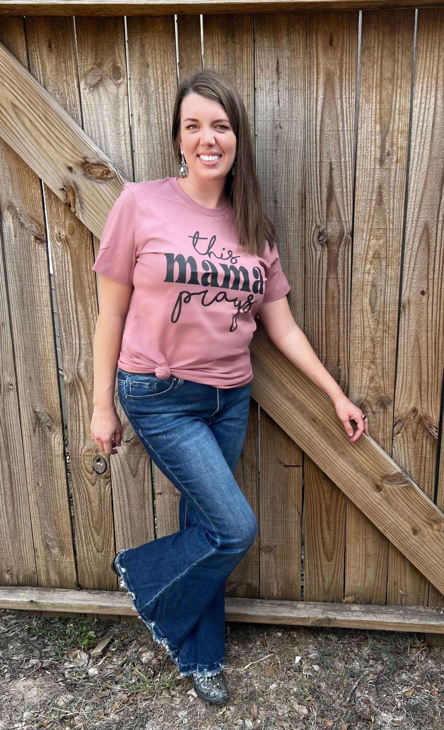 This Mama Prays T Shirt - Cassie's Creekside Boutique