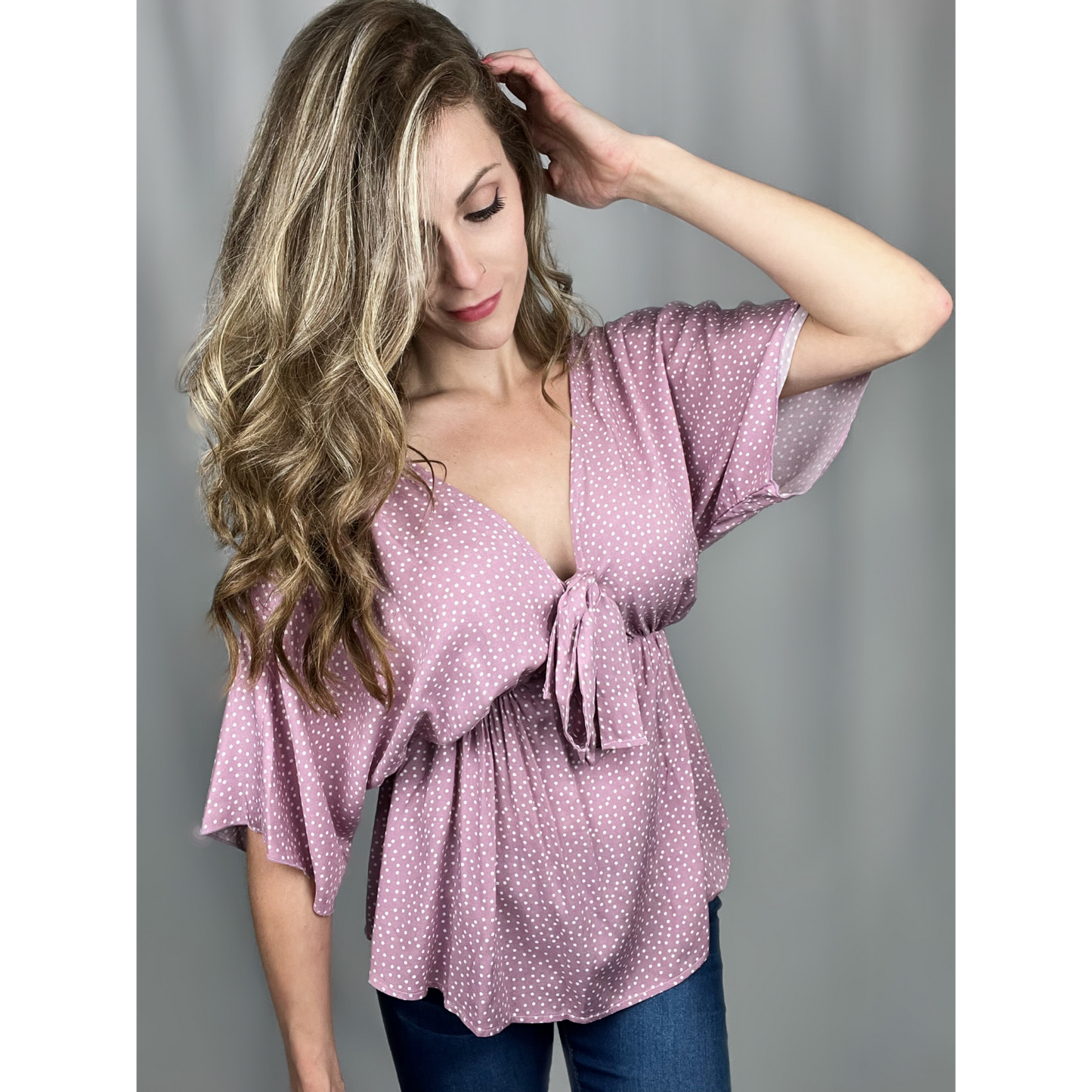 Lavender Flirt Blouse - Cassie's Creekside Boutique