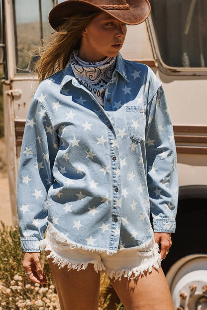 Lucky Stars Denim Button Up
