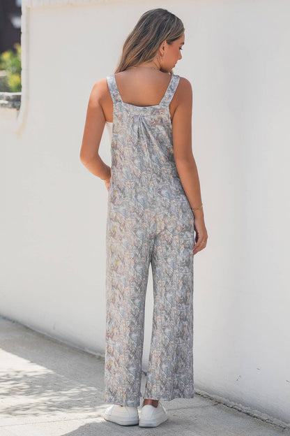 Camouflage Twist Ribbed Full-Length Pocket Overalls - Cassie's Creekside Boutique