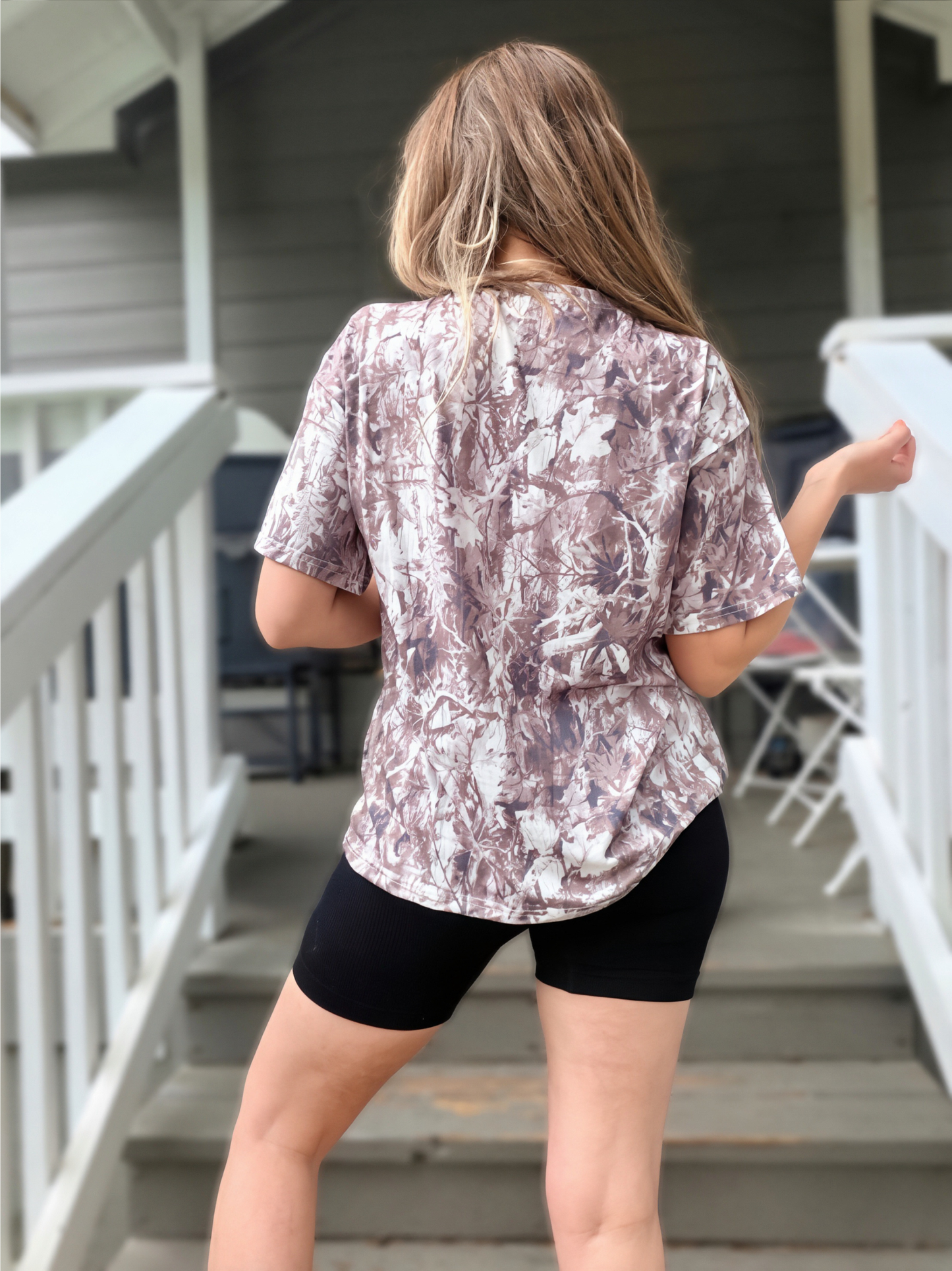 The Backroad Babe Dark Camo Oversized Tee - Cassie's Creekside Boutique