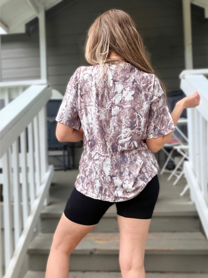 The Backroad Babe Dark Camo Oversized Tee - Cassie's Creekside Boutique
