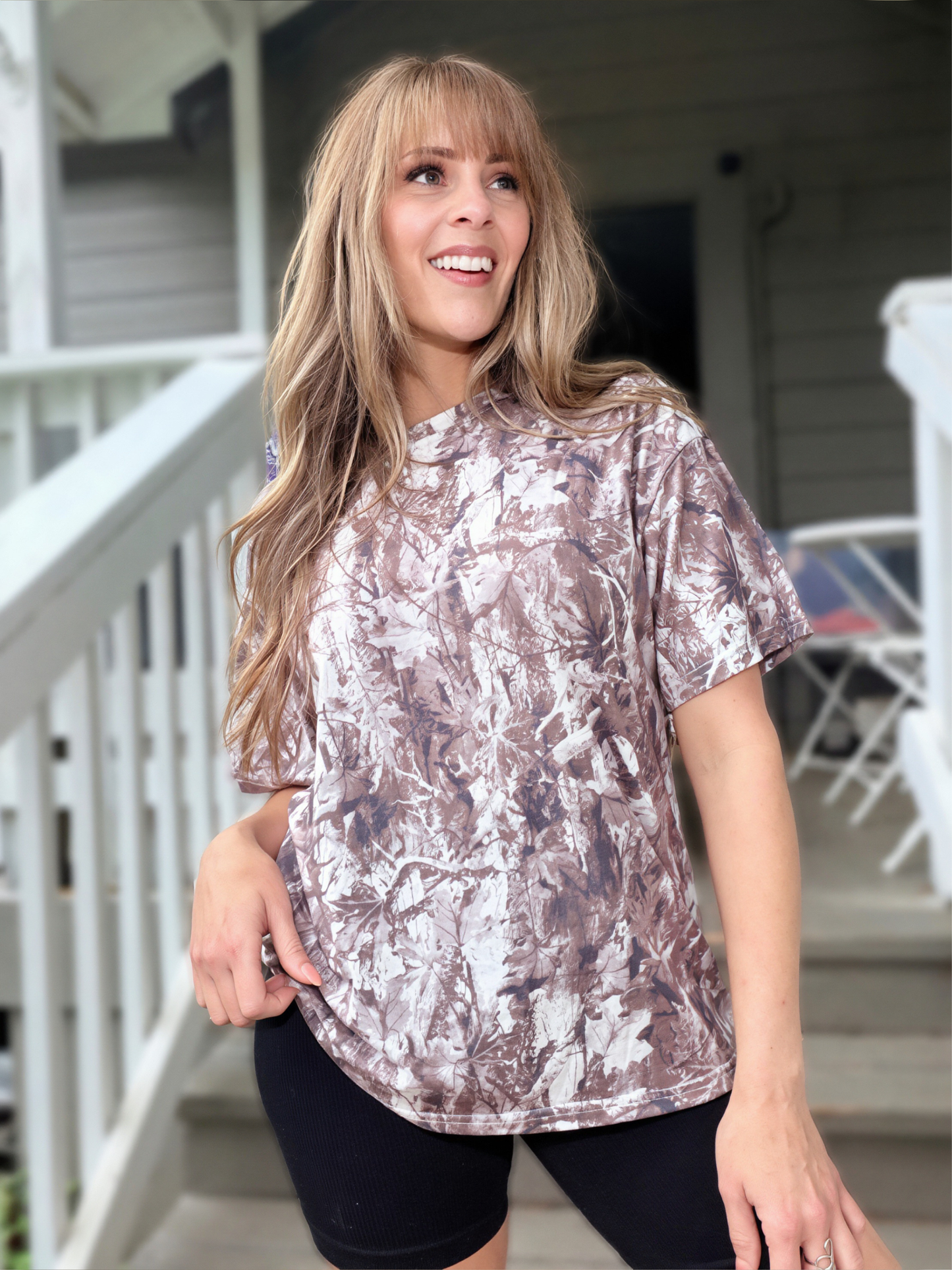 The Backroad Babe Dark Camo Oversized Tee - Cassie's Creekside Boutique