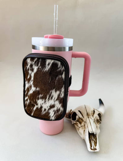 COWHIDE TUMBLER POUCH