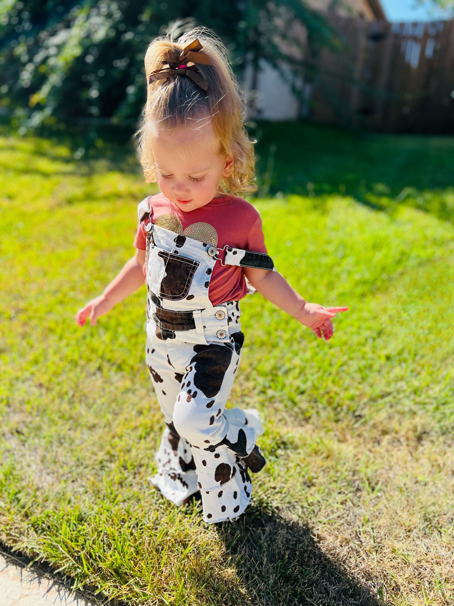 Winnie the Moo Ruffled Overalls