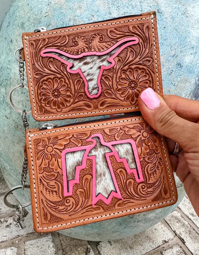 Longhorn Cowhide Keychain Walle