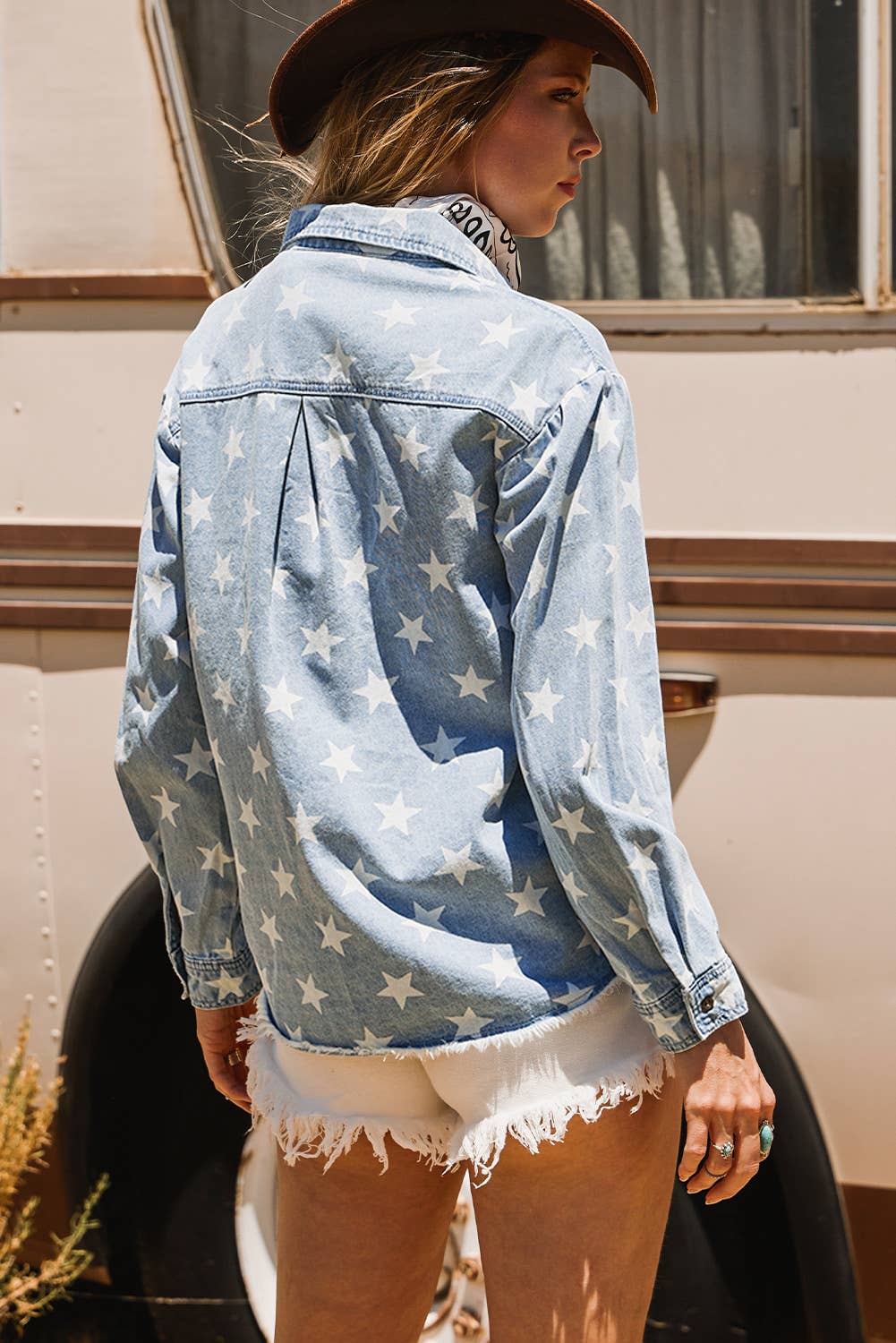 Lucky Stars Denim Button Up