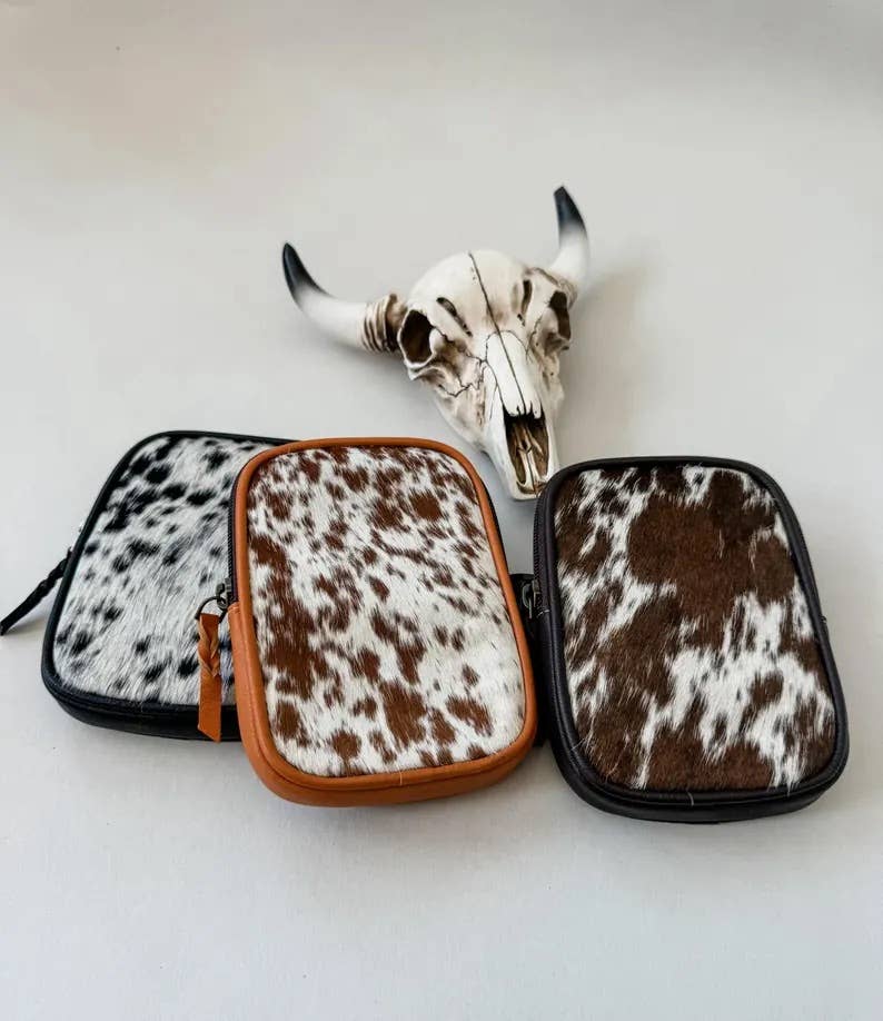 COWHIDE TUMBLER POUCH