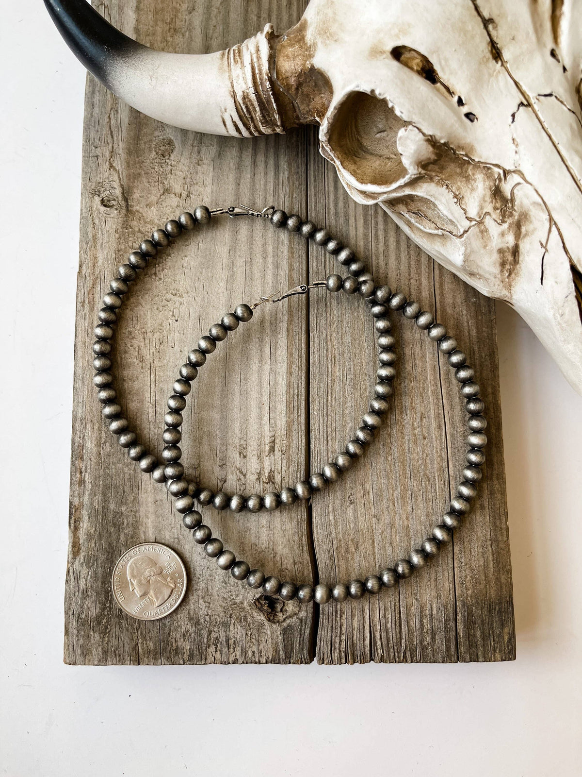 Big and Boujee Navajo Pearl Jumbo Hoops