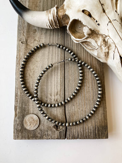 Big and Boujee Navajo Pearl Jumbo Hoops