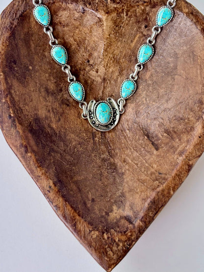 Turquoise Horseshoe Statement Necklace