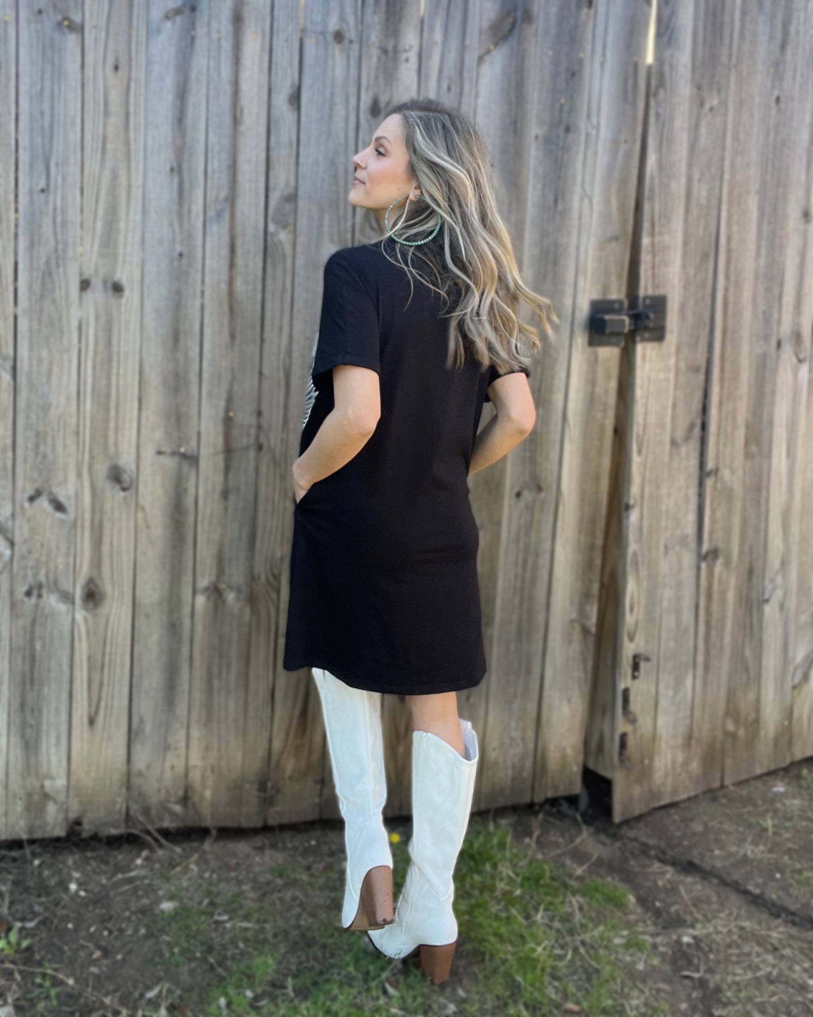 Nashville Guitar Print Black Mini T-Shirt Dress Small Nashville Guitar Print Black Mini T-Shirt Dress Small