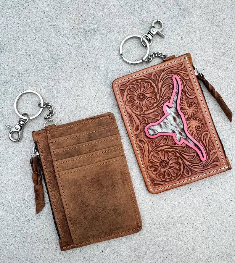 Longhorn Cowhide Keychain Walle
