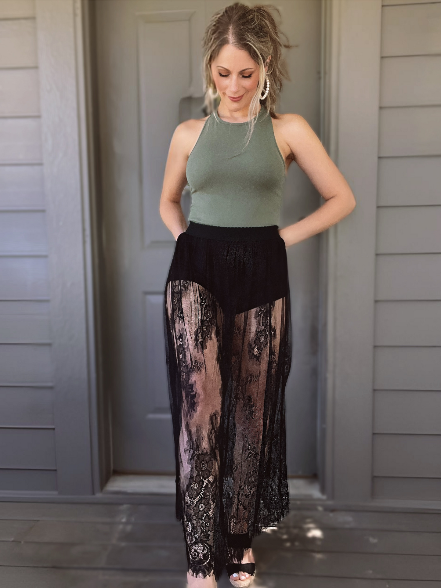 Black Lace Maxi Skirt