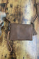 Brown Cowhide Genuine Leather Clutch Purse