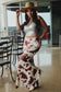 Brown Cow Print Bell Bottoms