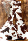 Brown Cow Print Bell Bottoms Kids