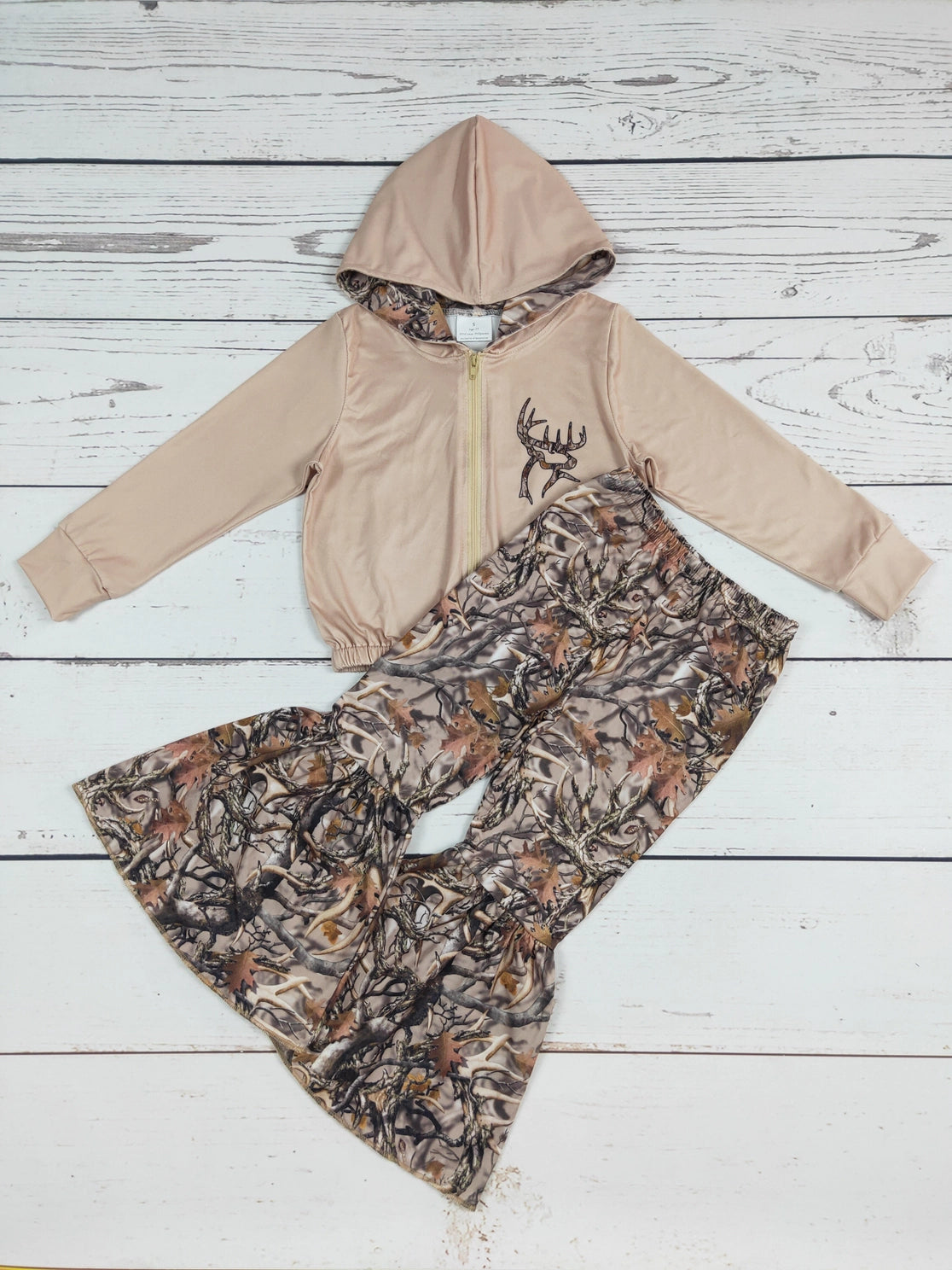Camo Bells and Deer Jacket Girls Set - Cassie's Creekside Boutique