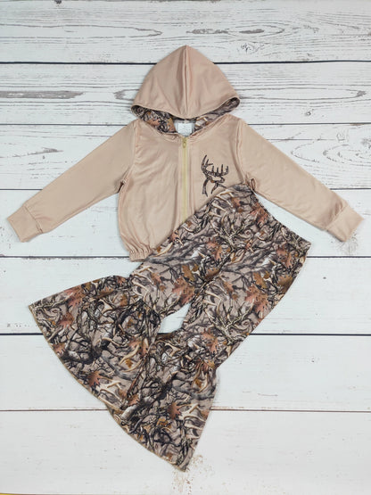 Camo Bells and Deer Jacket Girls Set - Cassie's Creekside Boutique