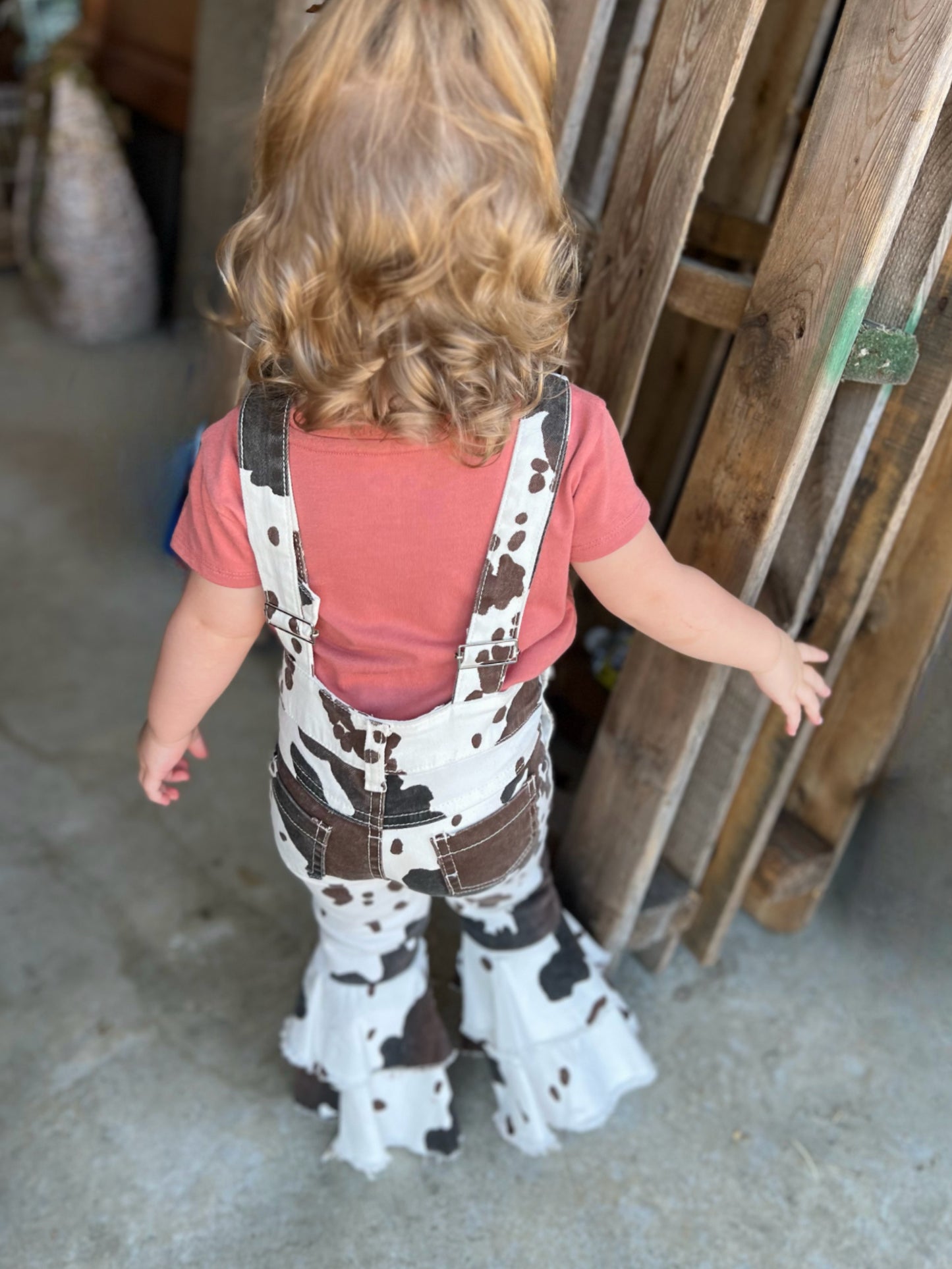 Winnie the Moo Ruffled Overalls