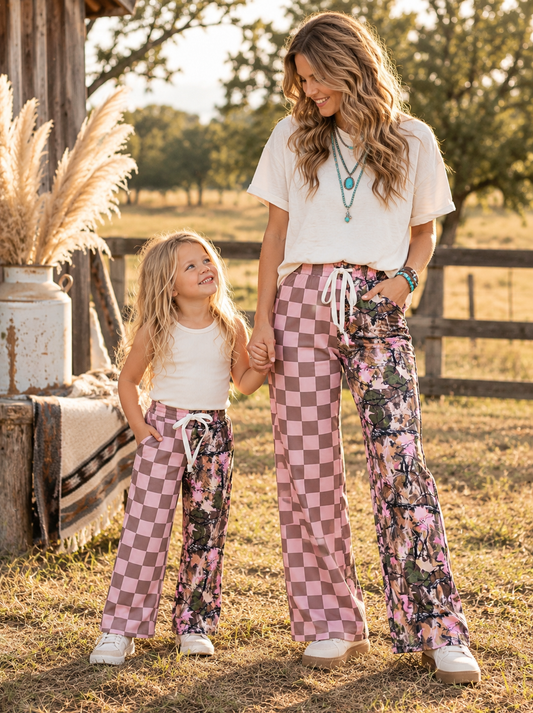 Camo Cutie Mama + Mini Flare Pants - Cassie's Creekside Boutique