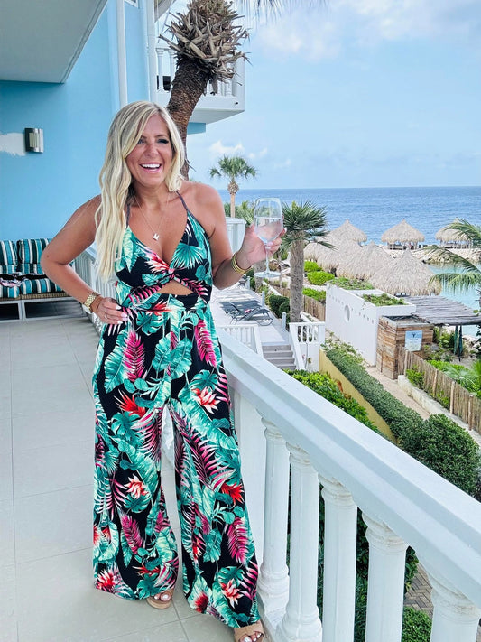 Go With the Flow Black Halter Jumpsuit