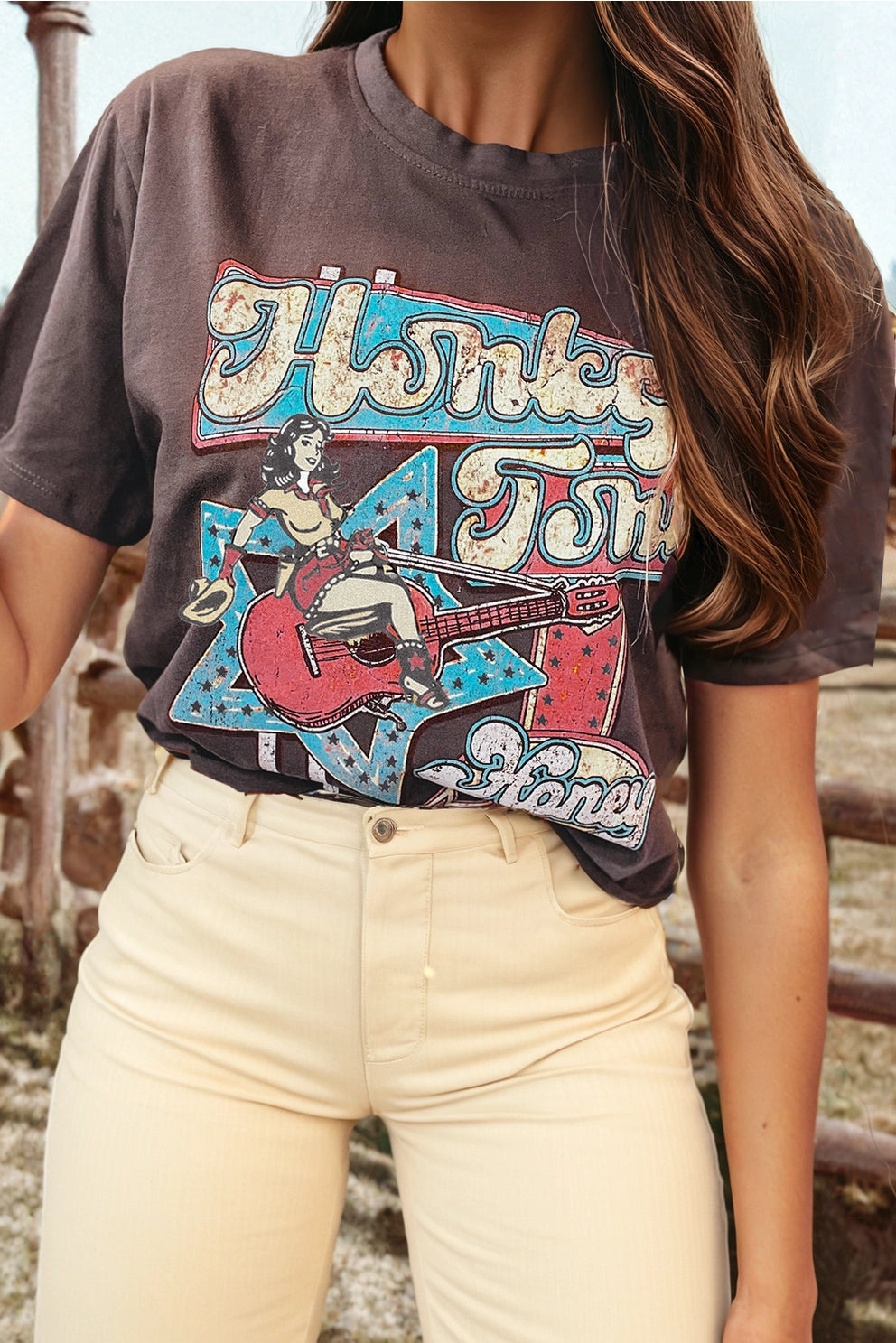 Honky Tonk Honey Boxy Graphic T - Cassie's Creekside Boutique