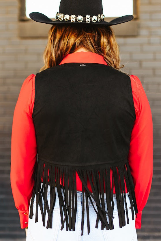 Lucky Rose Fringe Vest - Cassie's Creekside Boutique