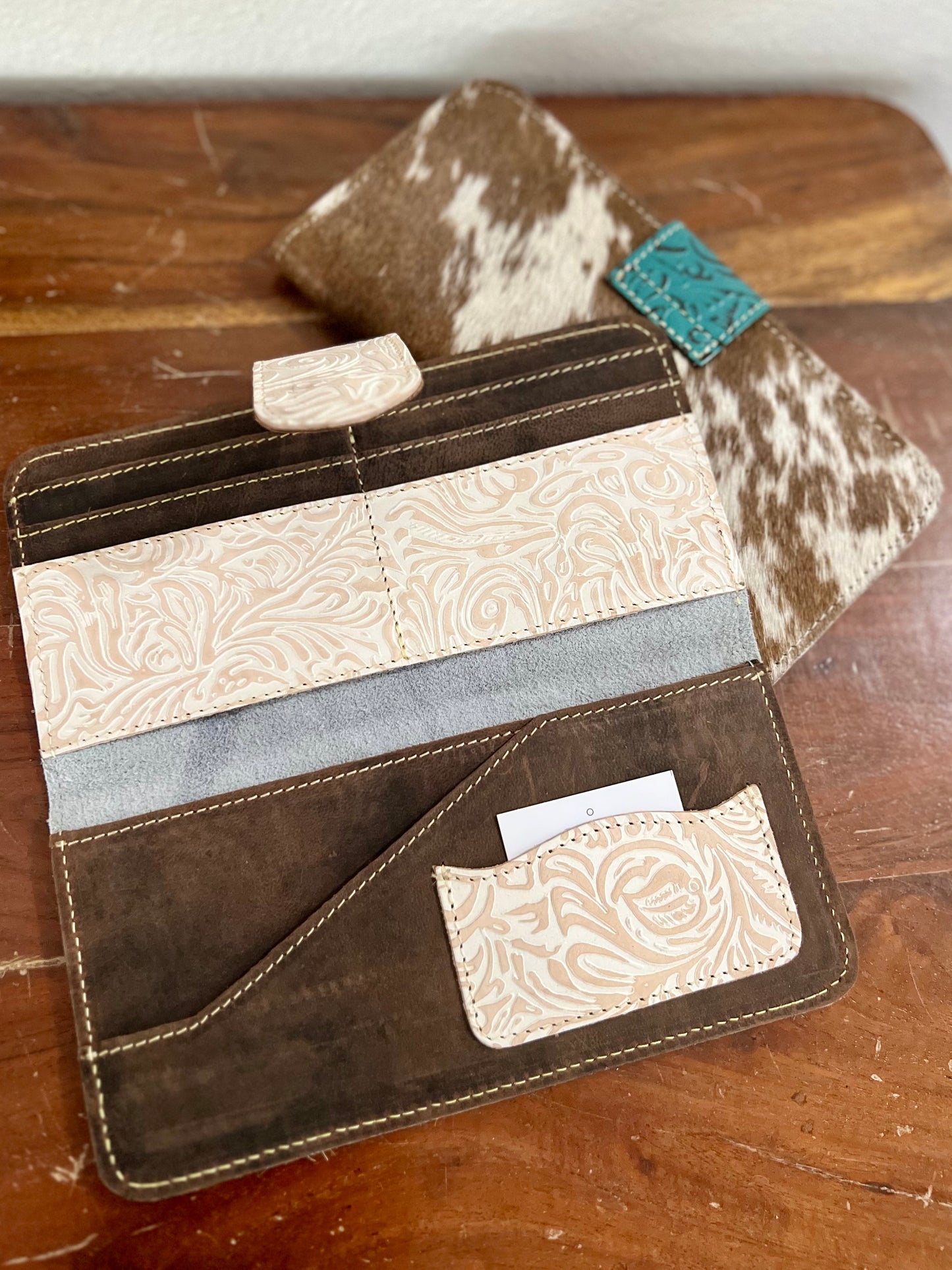 Western Floral Leather Tooled Wallet - Cassie's Creekside Boutique