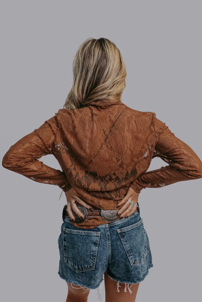 Caramel Roses Lace Top - Cassie's Creekside Boutique