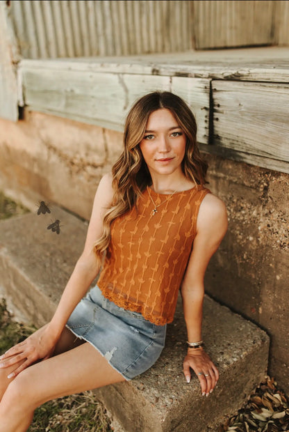 Kings Sunset Western Lace Tank - Cassie's Creekside Boutique
