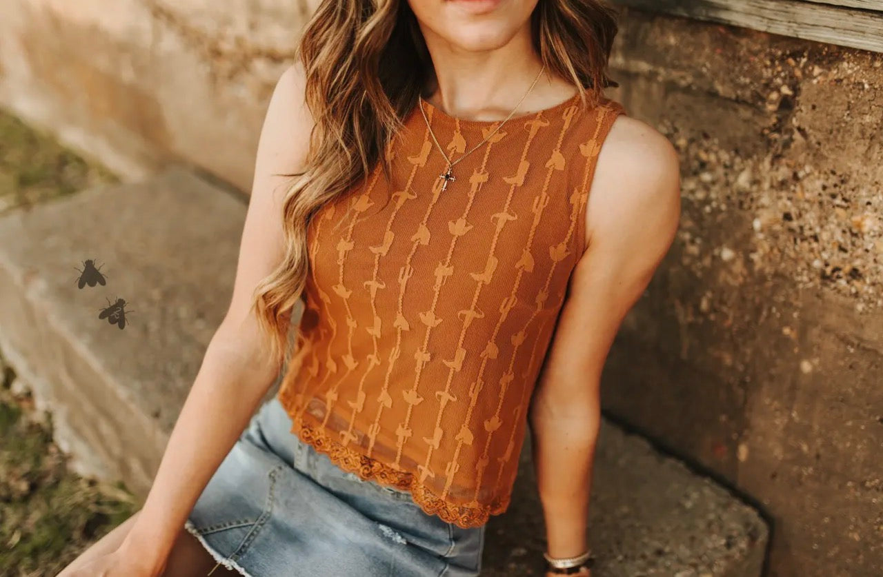 Kings Sunset Western Lace Tank - Cassie's Creekside Boutique