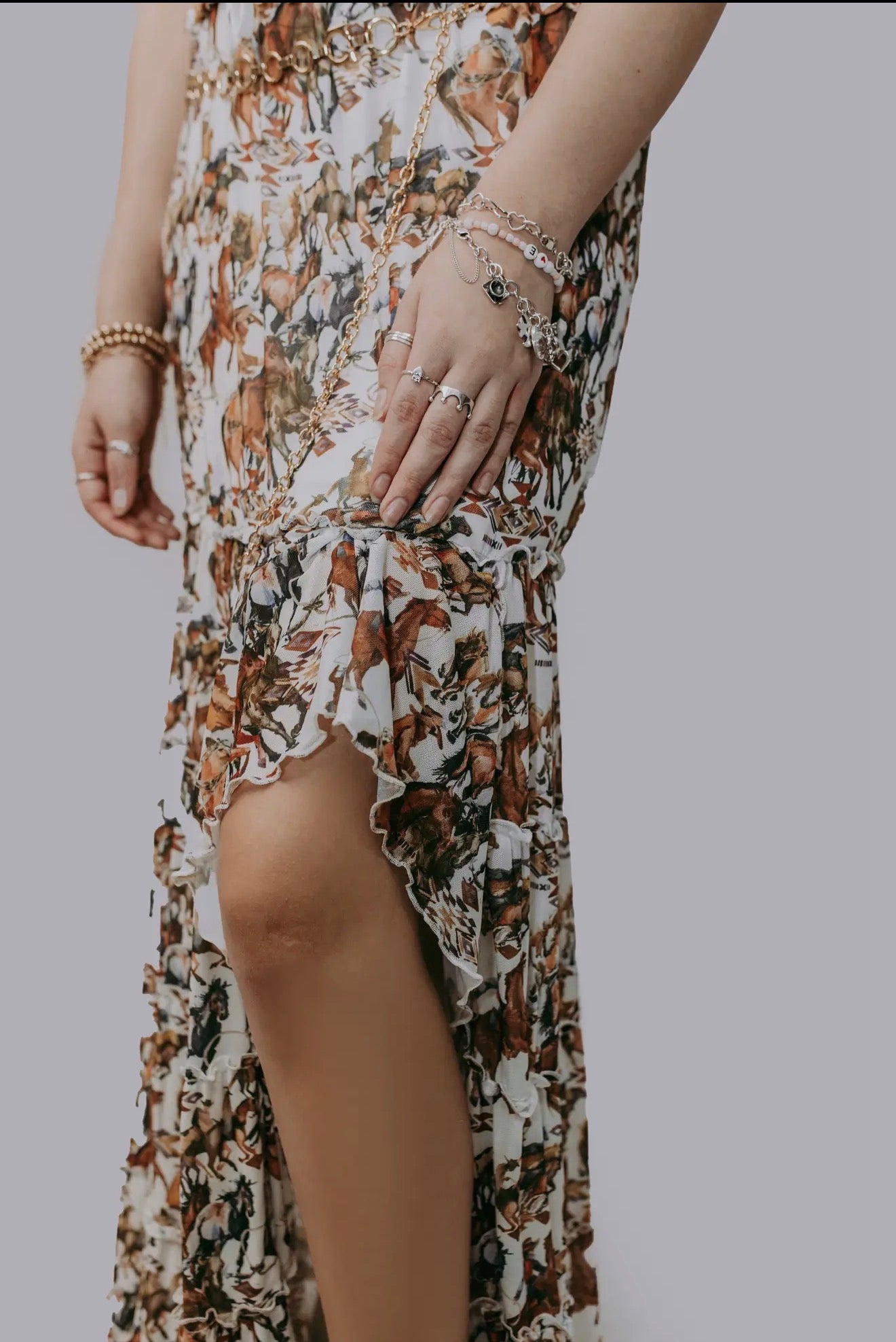 Ride 'Em Cowboy Mesh Maxi Skirt