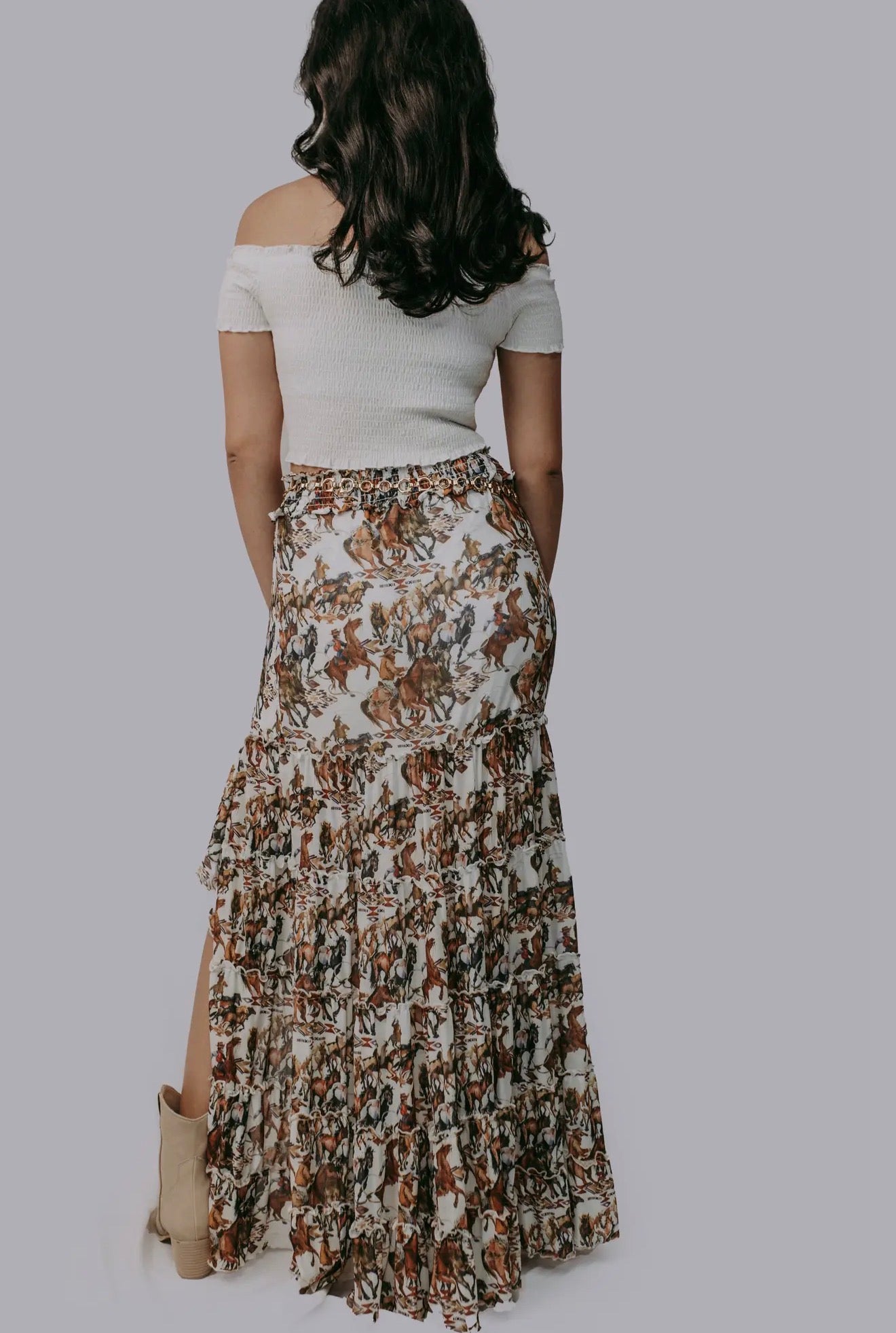 Ride 'Em Cowboy Mesh Maxi Skirt