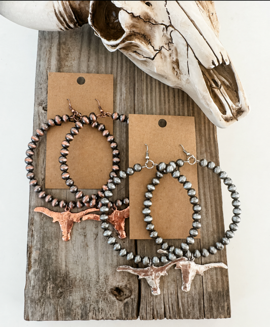 Longhorn Trail Navajo Pearl Hoops