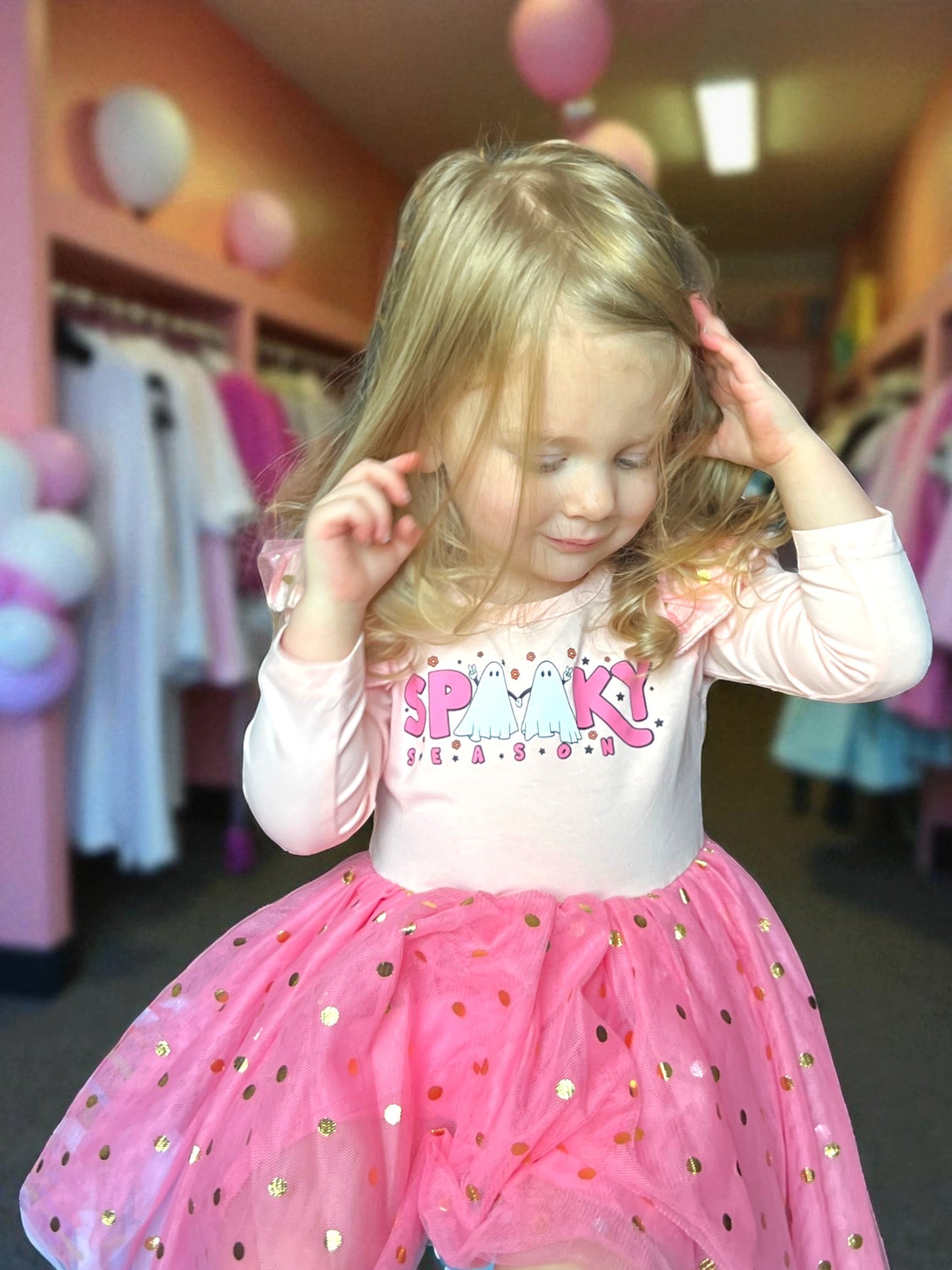 Girls Pink with Tulle Dress