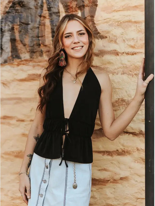 Too Cute to Tame Halter Top - Cassie's Creekside Boutique
