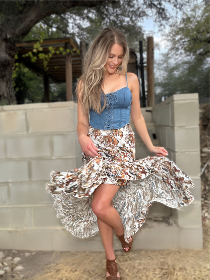 Ride 'Em Cowboy Mesh Maxi Skirt