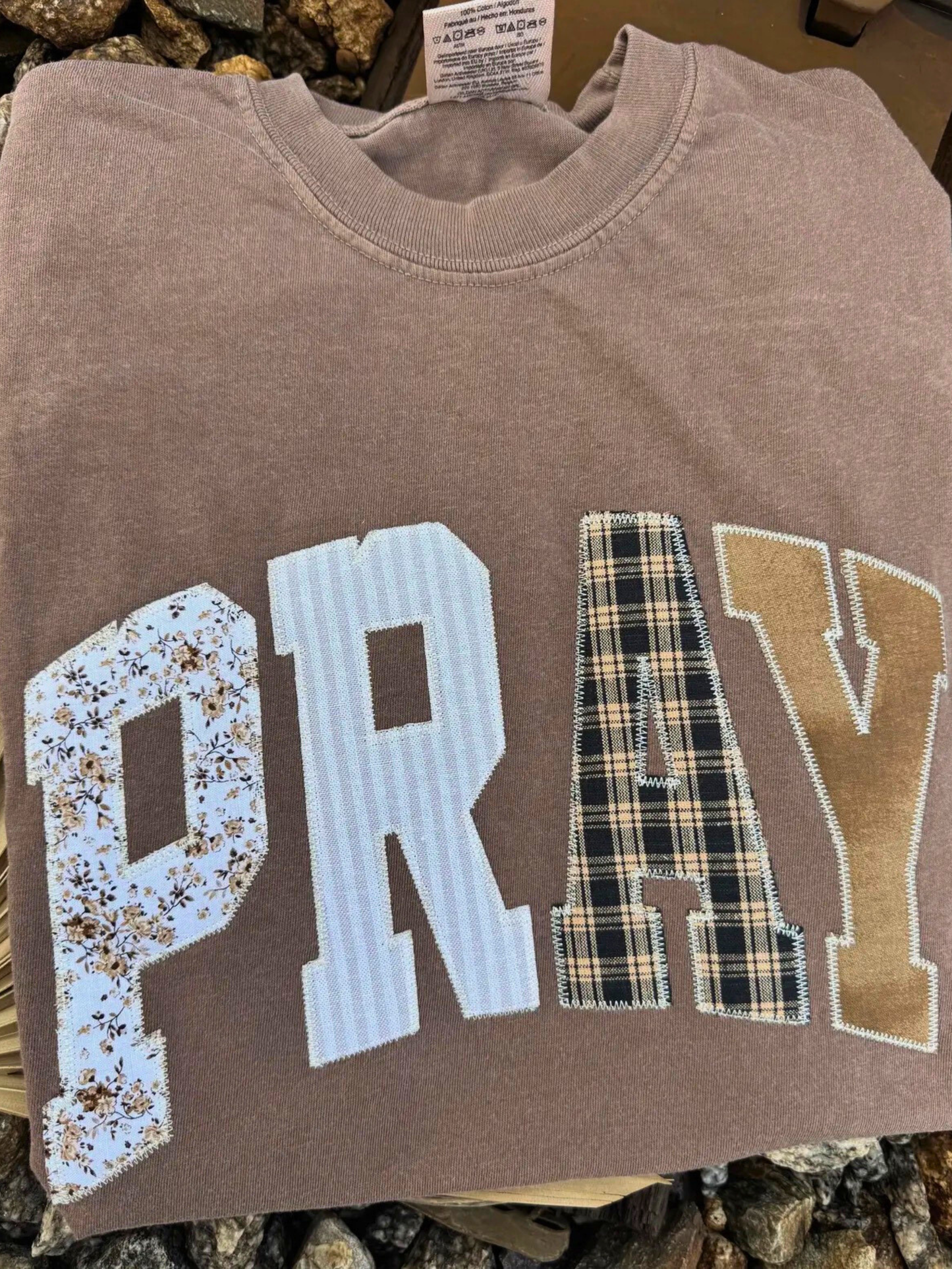 PRAY Short Sleeve T-Shirt in Brown - Cassie's Creekside Boutique