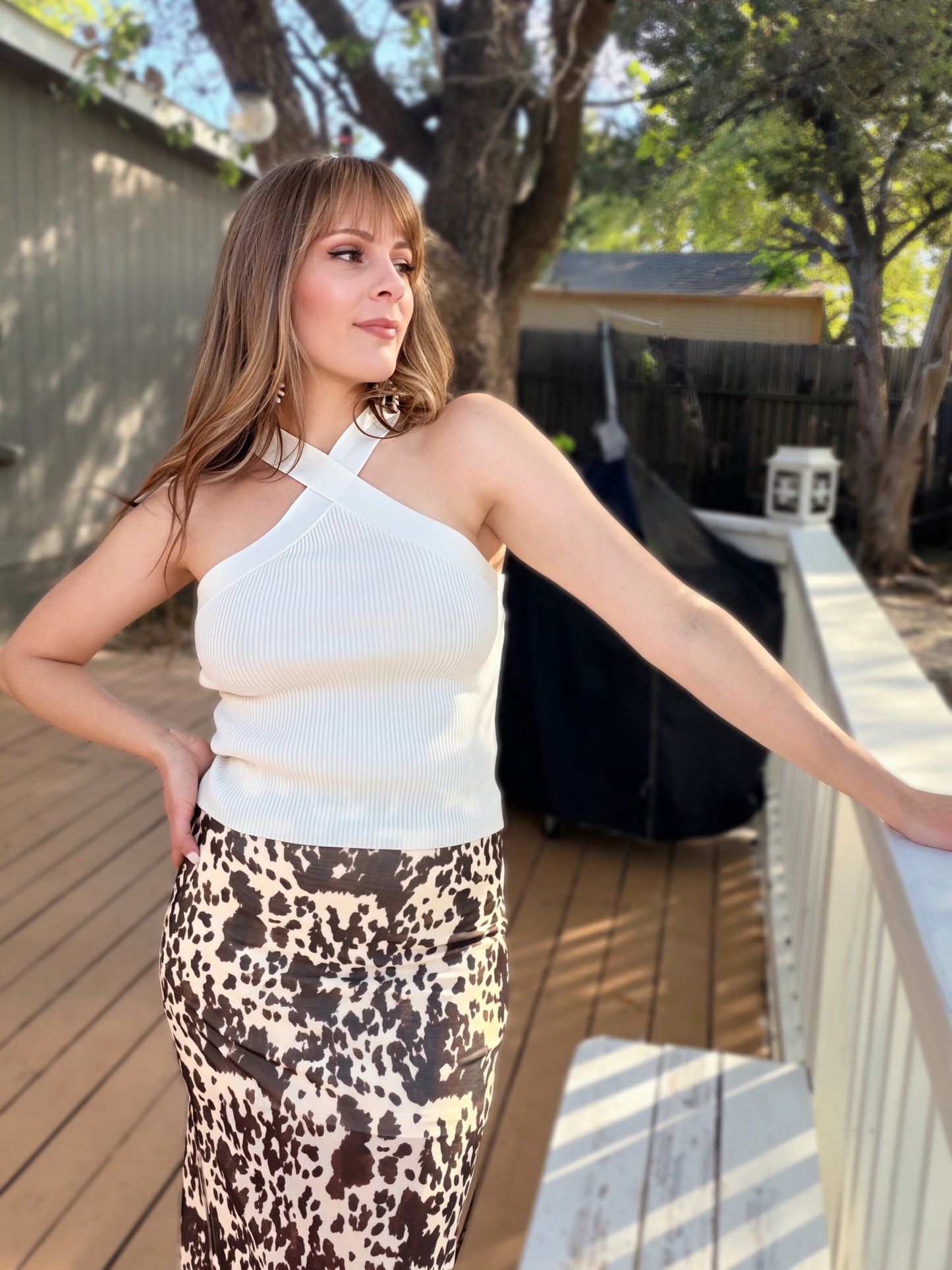 White Criss Cross Halter Top - Cassie's Creekside Boutique