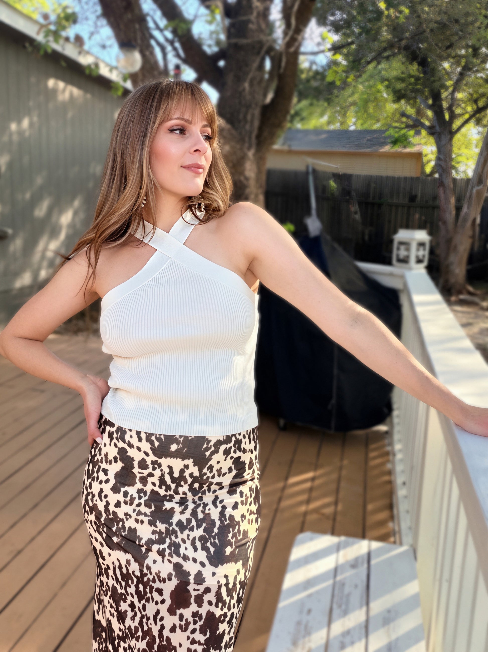 White Criss Cross Halter Top - Cassie's Creekside Boutique