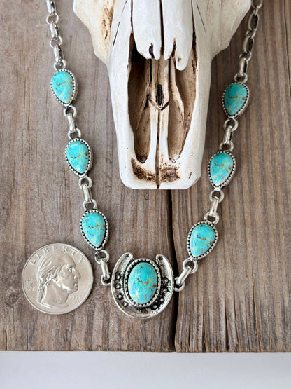Turquoise Horseshoe Statement Necklace