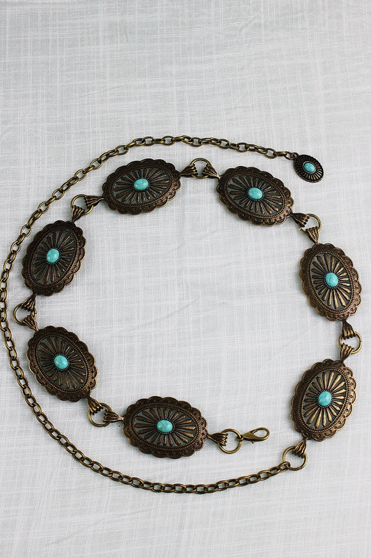 Antique Gold Western Chain Belt - Cassie's Creekside Boutique