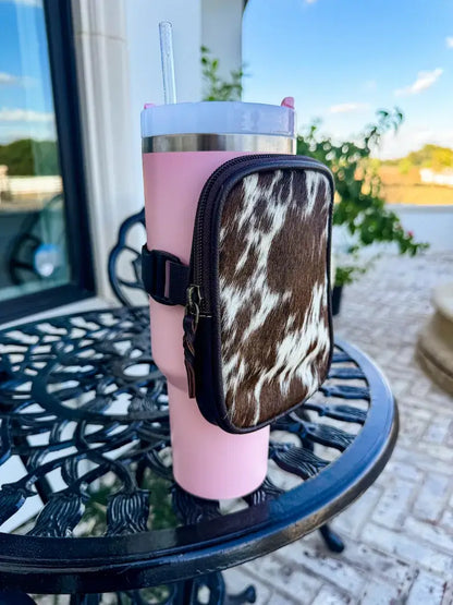 COWHIDE TUMBLER POUCH