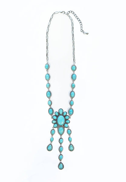 Turquoise Chandelier Concho Necklace