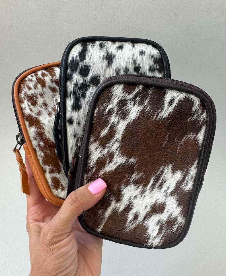 COWHIDE TUMBLER POUCH