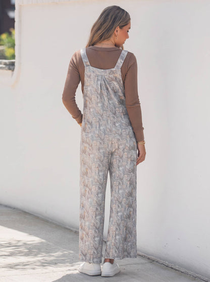 Camouflage Twist Ribbed Full-Length Pocket Overalls - Cassie's Creekside Boutique