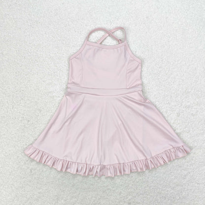 Girls Pink and Ruffled Active Dress